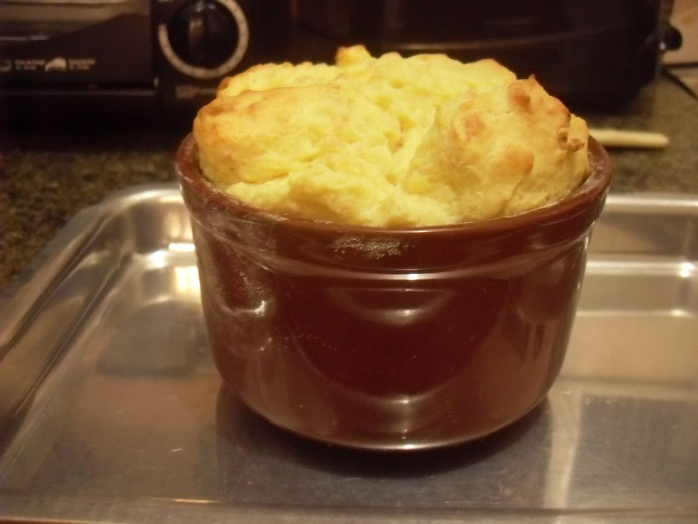 Souflé de queijo e peito de peru