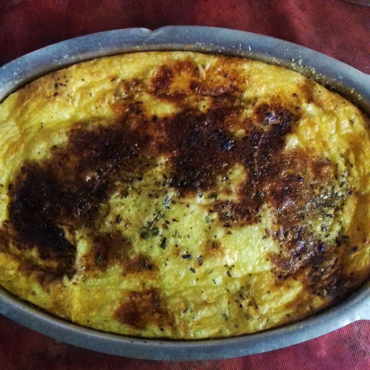 Souflé de sobra de arroz