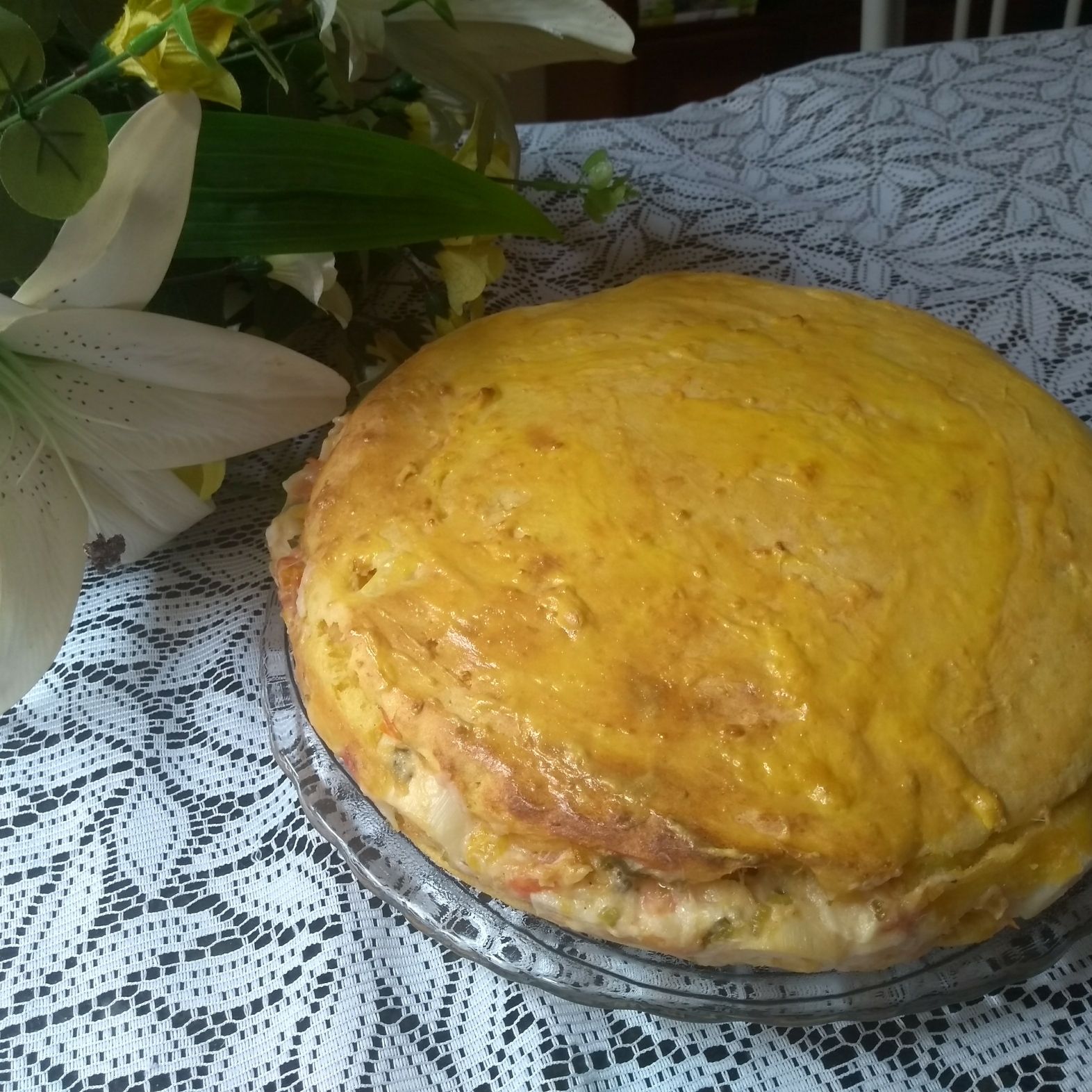 Torta com massa de batata