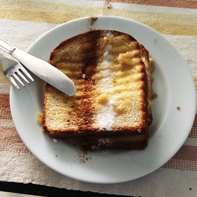 Torta de banana de sanduicheira