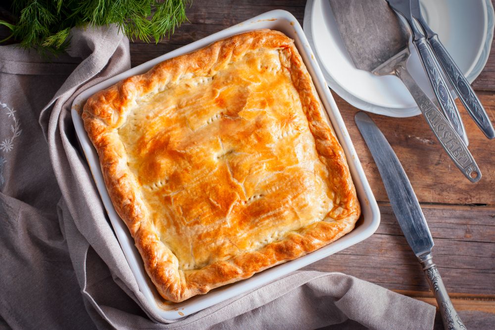 Torta de batata com frango cremoso