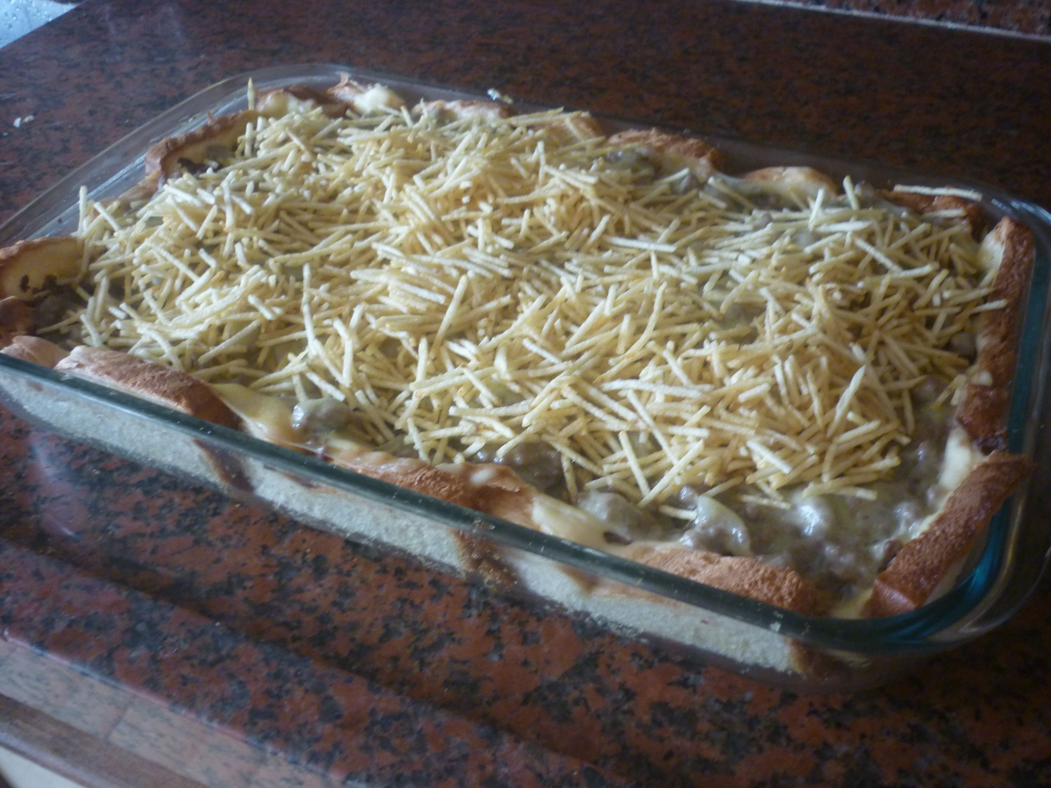 Torta de carne com pão de forma