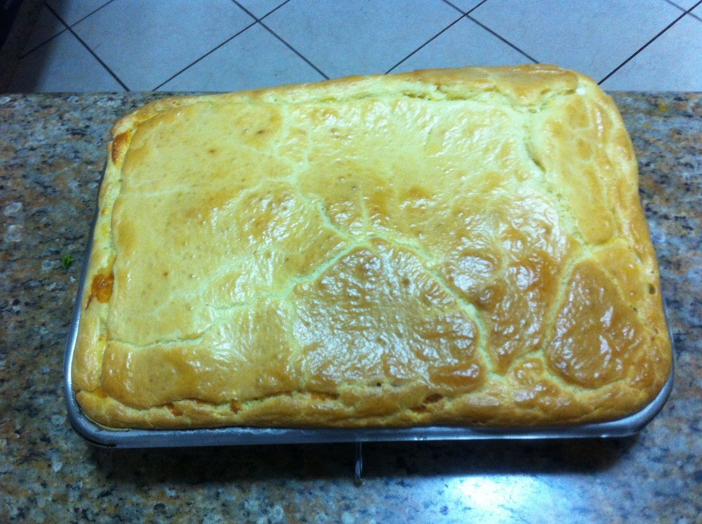 Torta de carne moída com requeijão