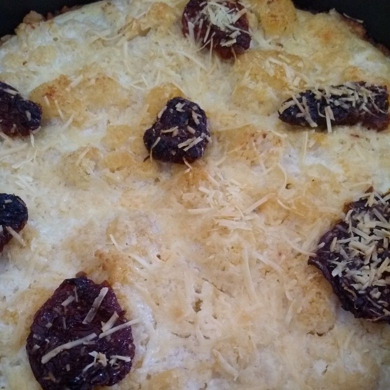 Torta de Couve Flor com Tomate Seco