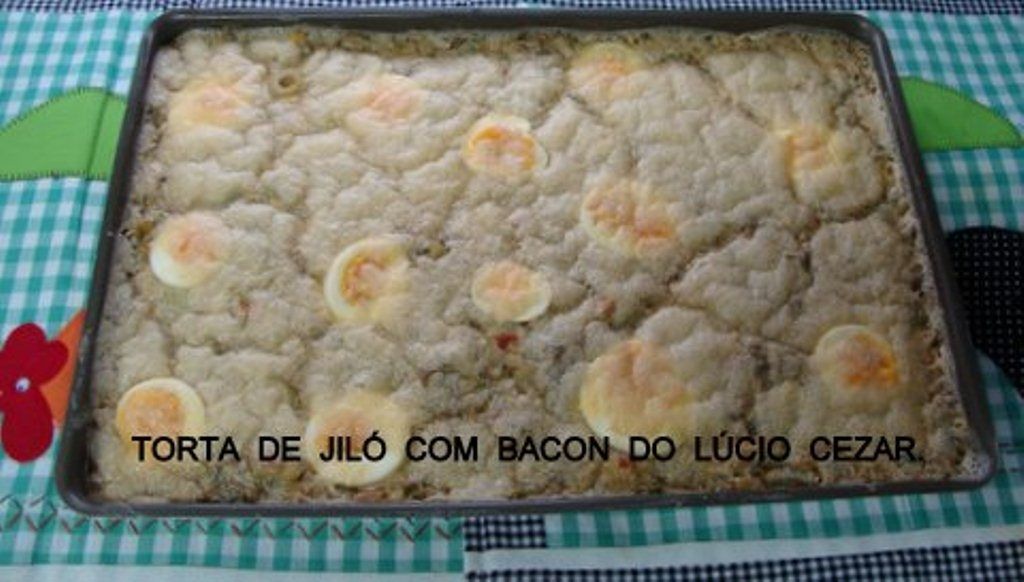 Torta de jiló com bacon do Lúcio Cezar