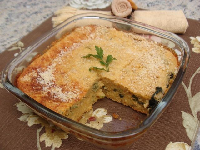 Torta de macarrão com espinafre da Abima