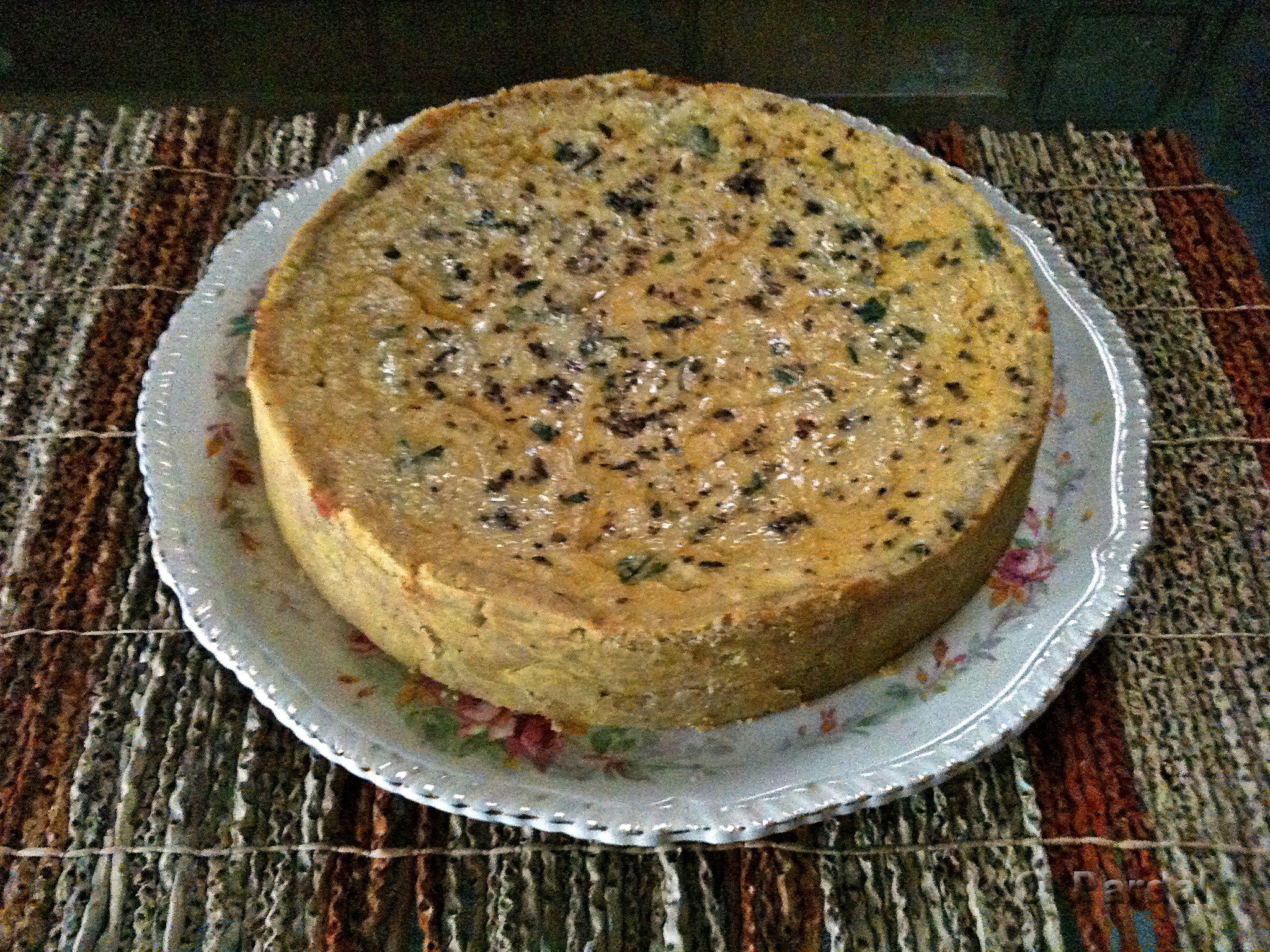 Torta de milho com ricota e massa com curry (tipo quiche)