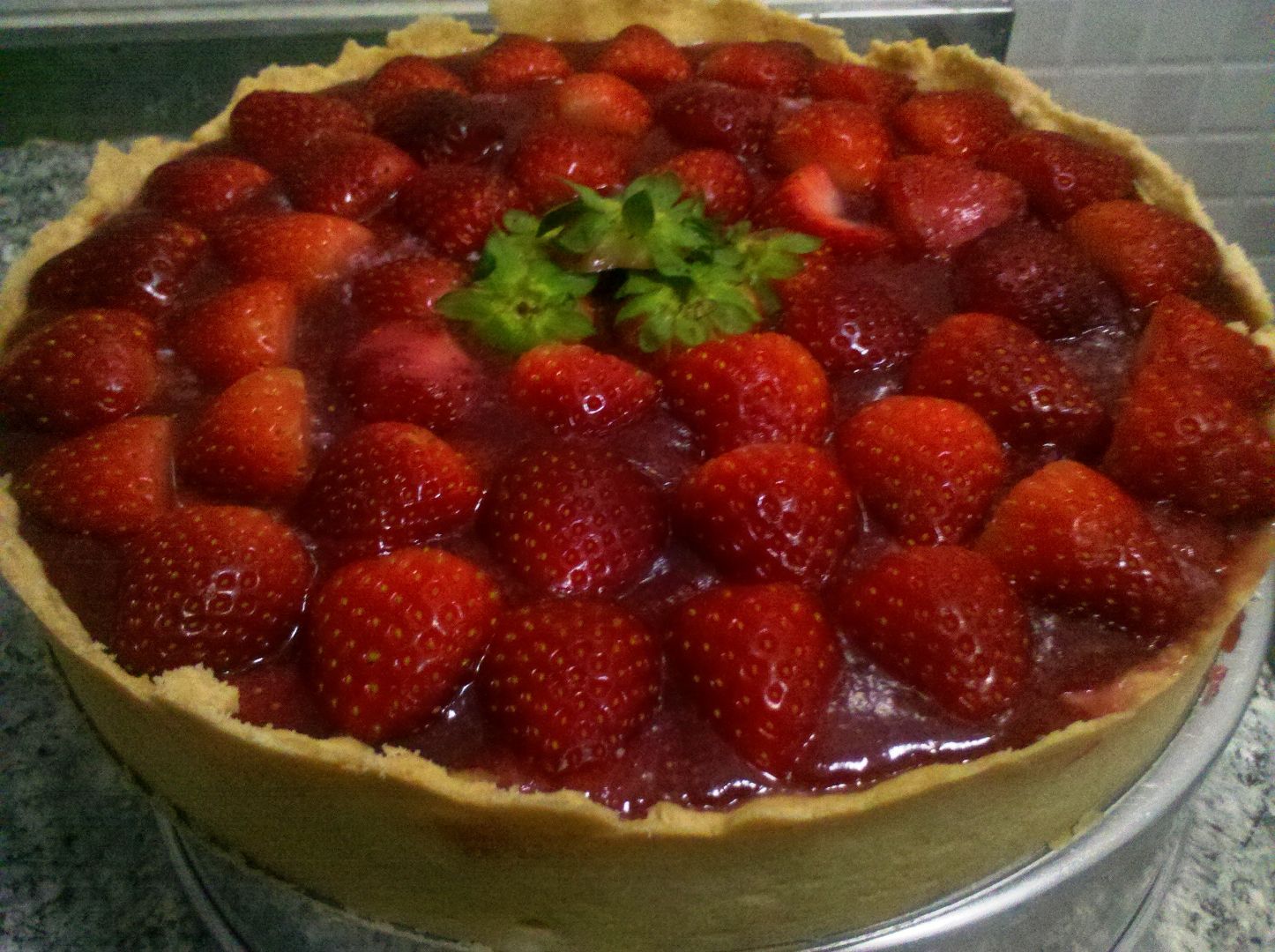 Torta de morango com iogurte