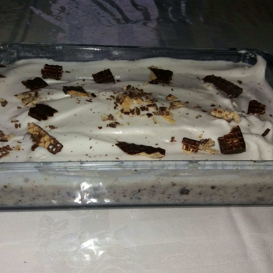 Torta de wafer crocante coberto com chocolate