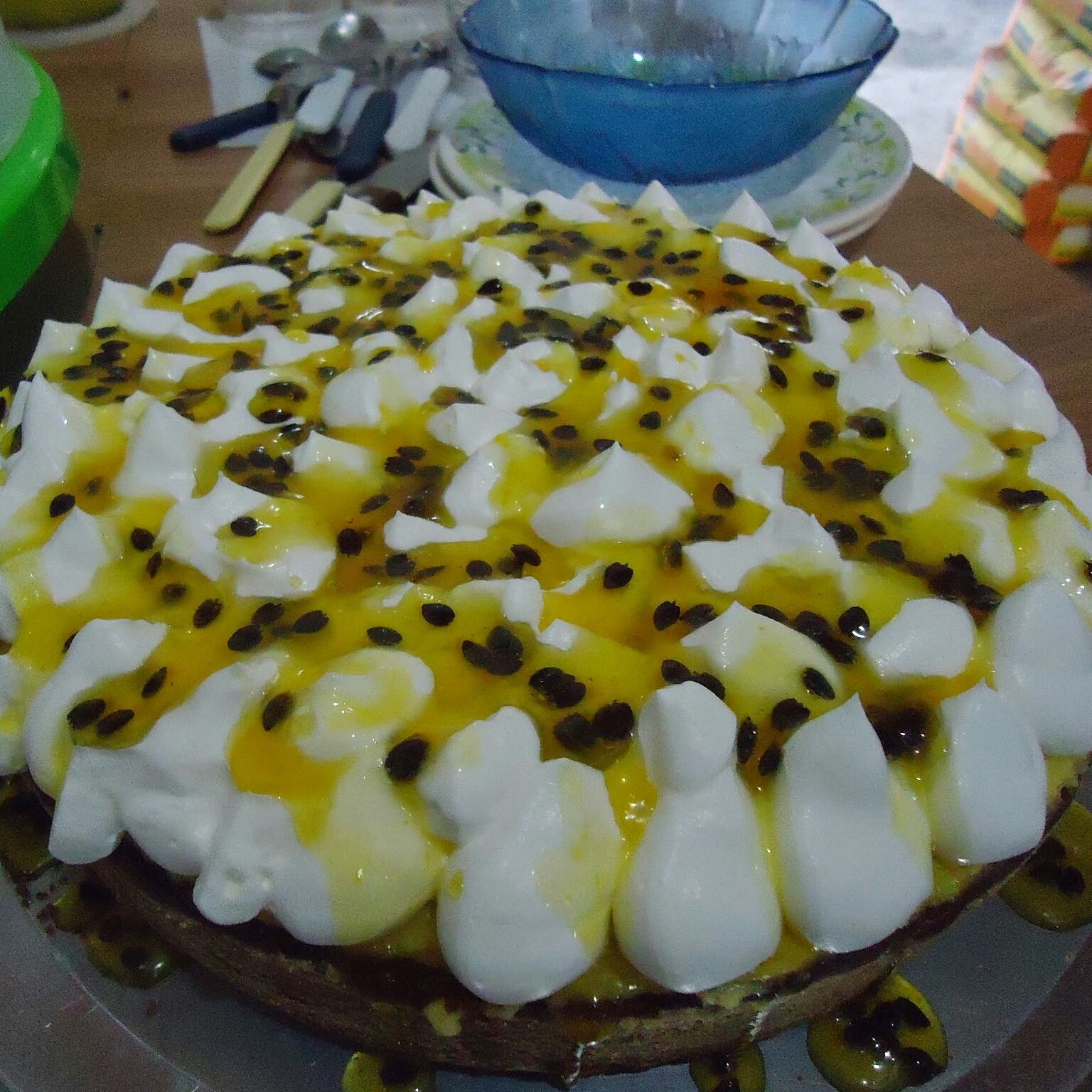 Torta pavê de maracujá