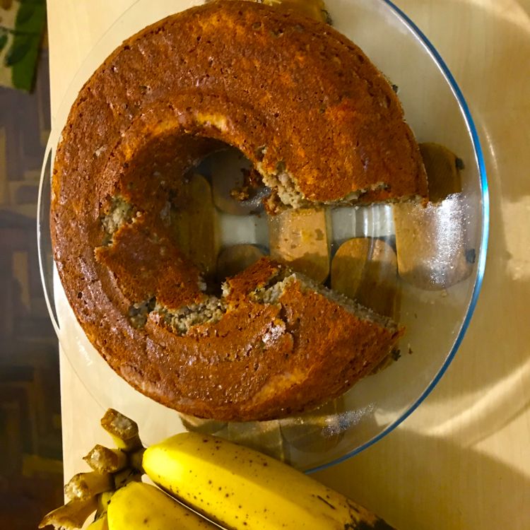 Bolo de Banana sem farinha e açúcar