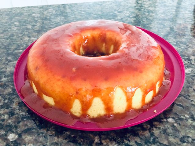 Bolo de fuba com goaiabada no microodas