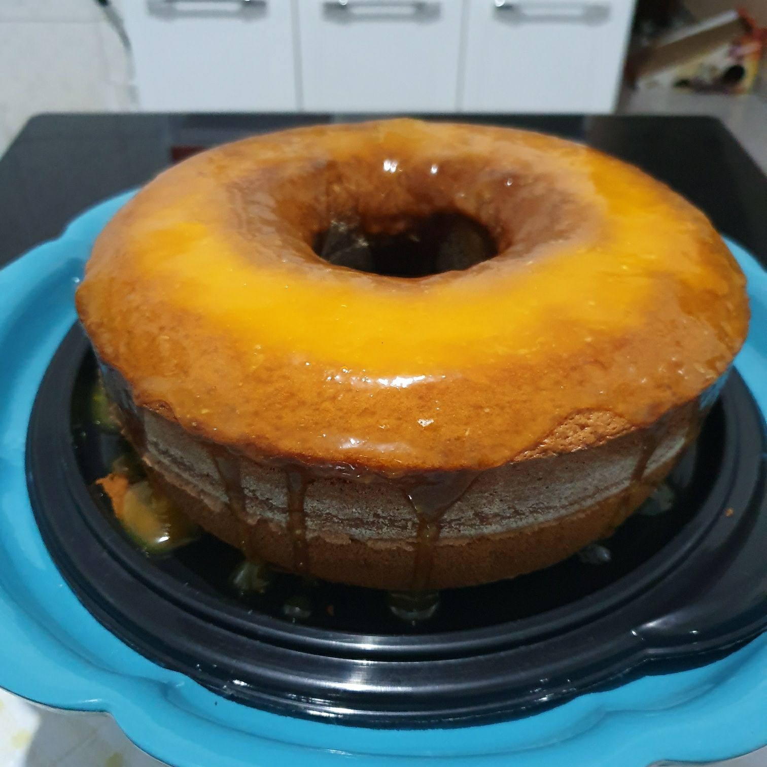 Bolo de mexerica com cobertura