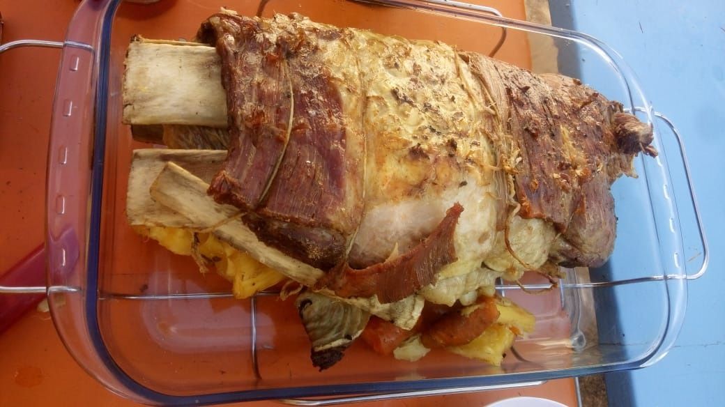 Costela recheada com mandioca e batata