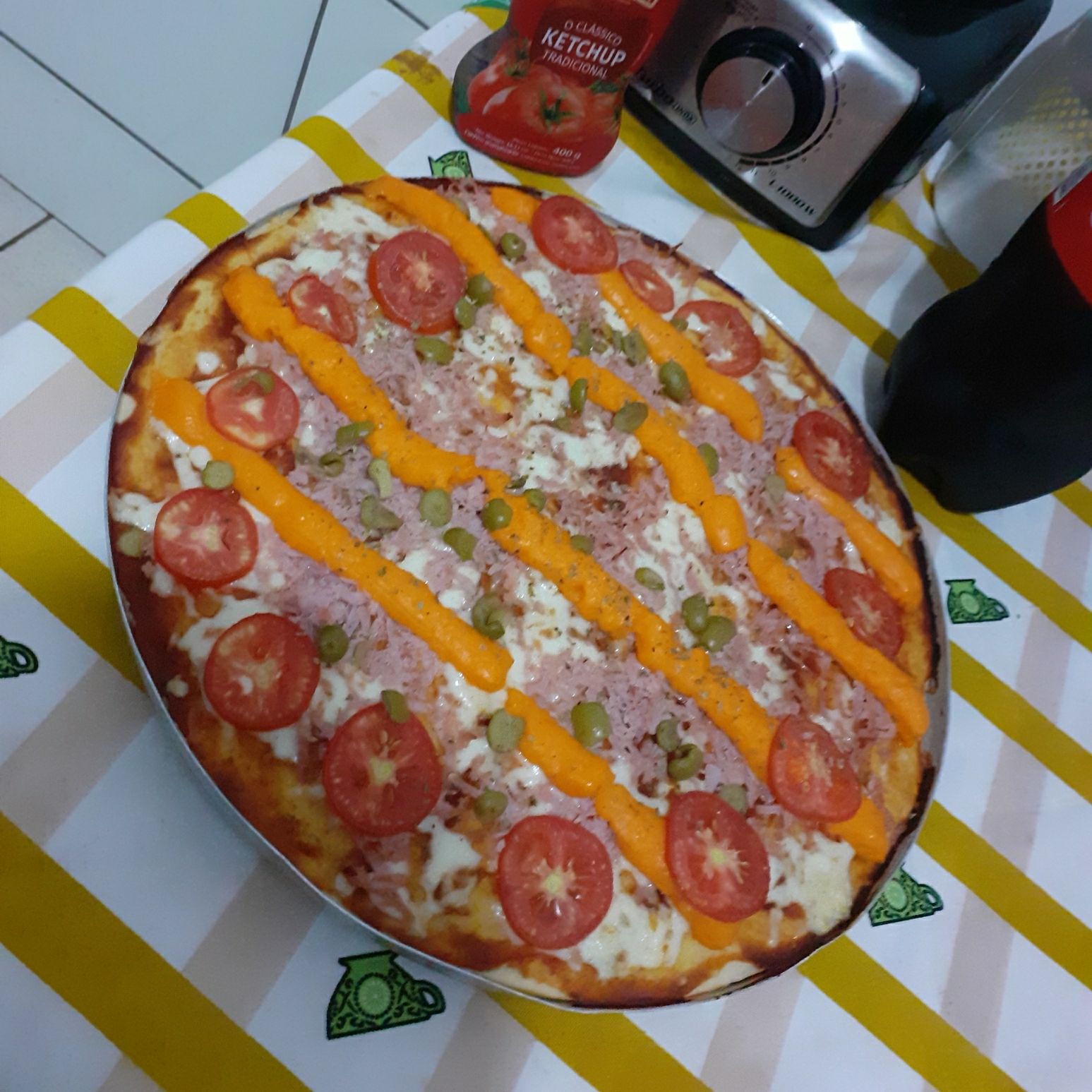 Pizza caseira de liquidificador