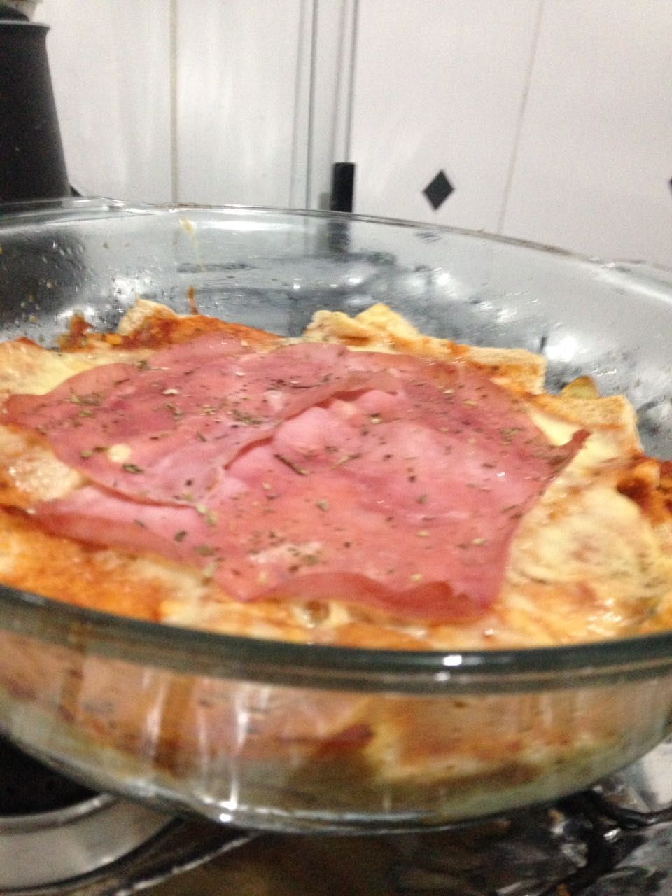 Pizza de pão de forma integral 2 camadas