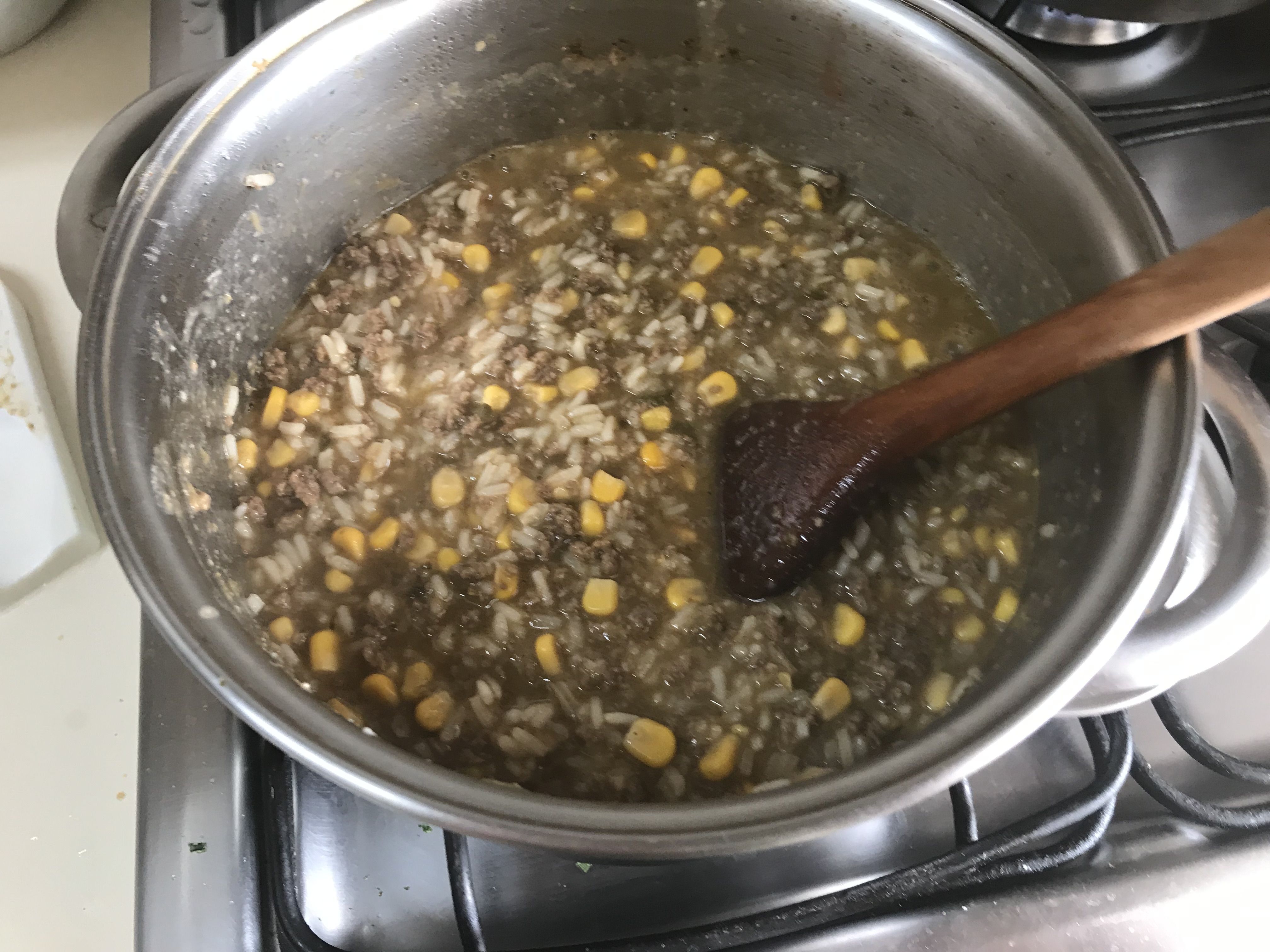 Risoto de carne moída