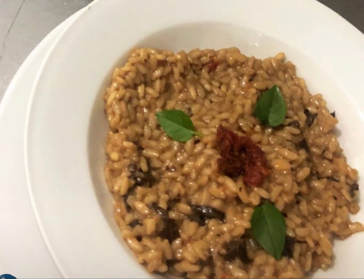 Risoto funghi com tomate seco