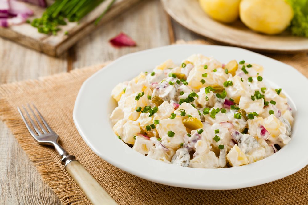 Salada de maionese prática de batatas