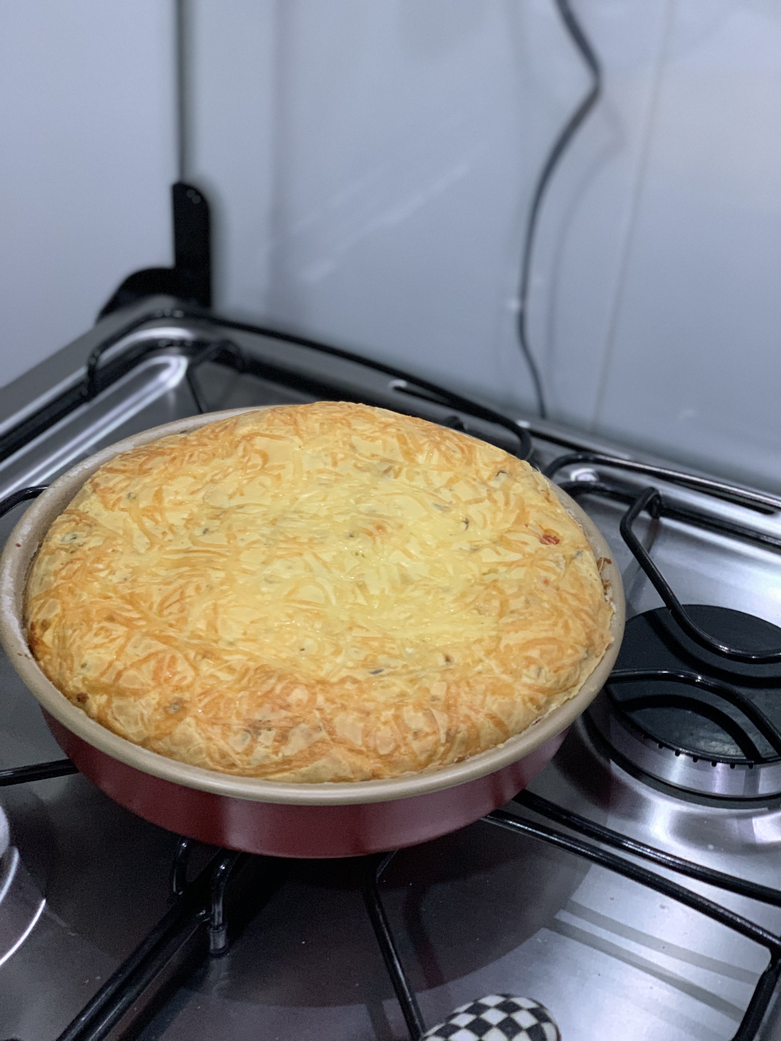 Torta de atum fofinha com farinha de arroz