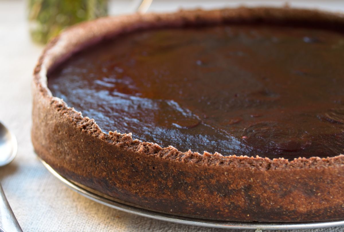 Torta de nozes com chocolate